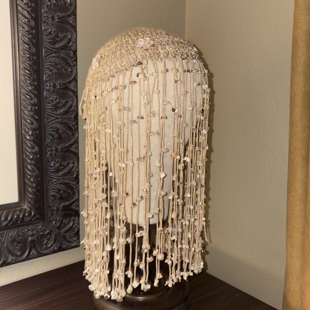 Vintage cowrie headpiece disco era Coachella headpiece headwear hairpiece - Picture 5 of 7